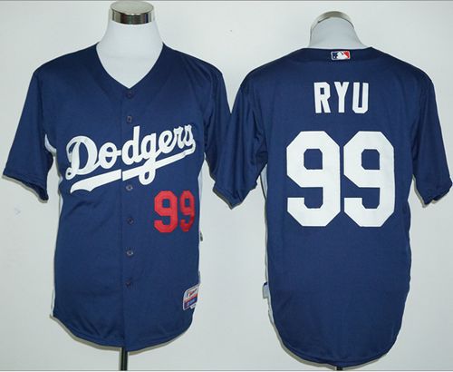 Dodgers #99 Hyun-Jin Ryu Navy Blue Cooperstown Stitched MLB Jersey